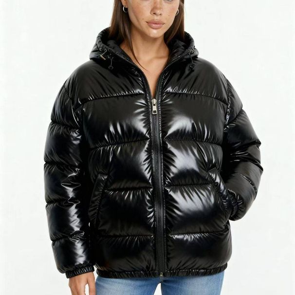 Women's Clothing Casual Sports Hooded Cotton Jacket With Zipper And Cotton Padding, High End Cotton Coat_ecoleips.com