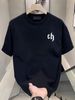 Men's Premium Cotton T-Shirt – Breathable Short Sleeve Tee With Trendy Letter Print, Anti-UV & Quick-Dry, Relaxed Fit (S-XXXL, Black/White)_ecoleips.com