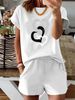 Women’s 2 Piece Outfit Set – Oversized Graphic T-Shirt And Biker Shorts Matching Set, Casual Summer Lounge Tracksuit For Daily Wear-293_ecoleips.com