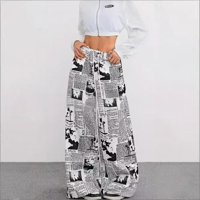 Women's Printed Fashion Harem Pants Autumn Winter European American Style Special TEMU Sporty Casual Elastic Waist Sweatpants_ecoleips.com