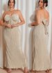 2026 Curvy Solid Pleated Maxi Dress, Twist Tube Top With Back Tie Bow Mermaid Long Gown_ecoleips.com