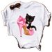 European And American Cross-border Foreign Trade Wholesale High-heeled Shoe Pattern Printed Round-neck Plus-size_ecoleips.com