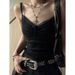 Purely Alluring Lace Black Camisole Women, Summer Slim-fit, Flattering, Trendy Short Top For Hot Girls_ecoleips.com