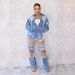 Women's Clothing Denim Jacket Women's Fashion Pearl Chain Handmade Beaded Denim Jacket_ecoleips.com