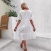 2025 European And American Fashion New Hot-Selling Solid Color Cotton Embroidered Lace Hollow Out Dress_ecoleips.com