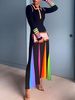 Freeacy Women's Spring And Autumn Stylish Printed Dress Long Sleeve Polo Neck Skinny Middle Length Dresses For Female Adult_ecoleips.com