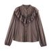 Women's Clothing Women's Striped Layered Blouse Style Clothing Long Sleeve For Formal & Casual For Women_ecoleips.com