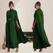 Fashion Women's Slim Waist Button Round Neck Shawl Dress New_ecoleips.com