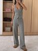 Commuter Style Women's Suit Is Thin And Fashionable, Thousand Bird Grid Sleeveless Vest High Waist Wide Leg Pants, Daily Workplace Leisure_ecoleips.com