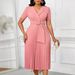 Stylish Short Sleeve Collar Dress – Summer Office & Casual Wear With Belt Effortless Style For Every Summer Day_ecoleips.com