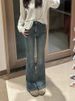 2025 Vintage Women's Jeans Winter Fleece High Waist Slim FitEurope And AmericaStyle Micro Flared Trousers Horseshoe Floor Length_ecoleips.com