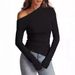 Cross Border European And American Style Women's Autumn Top, Sexy Off Shoulder Fashion T Shirt, Milk Silk Long Sleeve Women's Clothing_ecoleips.com