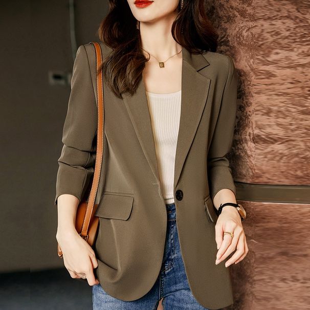 Casual Women's Blazer For Spring And Autumn, New Stylish Professional Attire With A High-end Feel, Loose Fit, Plus-size_ecoleips.com