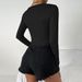 Voya Hot Selling Women's Clothing V-neck Long Sleeved T-shirt For Spring And Summer, Niche, Minimalist Design, Slim Fit Top For Women_ecoleips.com
