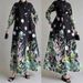 Elegant Floral Maxi Dress For Women – Modest Muslim Long Sleeve High Waist Dress With Tie Neck, Breathable Knit Fabric, Office & Occasion Wear_ecoleips.com
