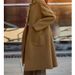 Plus Size Women's Longline Trench Coat - Oversized Casual Wool Blend Overcoat For Curvy Figures (Khaki, Grey, Black) | Loose Fit With Button Detail_ecoleips.com