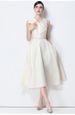 Elegant V-Neck Sleeveless Cocktail Dress With Oversized Bow & Cinched Waist – Flowing Skirt & Belt Included_ecoleips.com