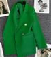 Women's Slimming Green Blazer Trendy Street Style Outerwear For Ladies Elegant Fashion Spring Popular_ecoleips.com