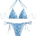 Women's Clothing Printed Lace Up Sexy Bikini Split Swimsuit_ecoleips.com