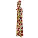Printed Elegant Short Headscarf Style Long Sleeve Dress Two-Piece Set_ecoleips.com