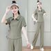 European Trendy Brand Short Sleeve Long Pants Casual Sports Suit For Women Loose Korean Version 2025 Summer Thin_ecoleips.com