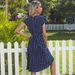 100% Clothing Summer Hot Sale Bestseller European And American Retro Elegant Short Sleeve Polka Dot Ruched Dress_ecoleips.com