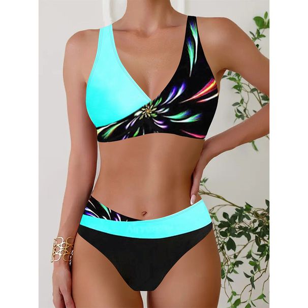 Women's Clothing New Large Size Printed Split Bikini Women Sports Swimsuit Women_ecoleips.com