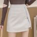 Black Leather Midi For Women Autumn 2025 New High Waist Irregular Slimming A-line Bodycon Split Short Skirt_ecoleips.com