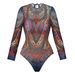 Russian Women's Long Sleeve Mesh Swimsuit Quick Drying Sun Protective One-Piece for Summer Sexy Vacation Style Polyester Kruppnik_ecoleips.com