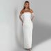 2025 Autumn New Fashion Sexy Elegant Strapless Dress With Mesh Sleeves For Women Wholesale_ecoleips.com