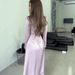 Elegant Satin Long-Sleeve Bodycon Dress With Rhinestone Accents & Lace-Up Detail – Light Purple For Spring & Evening Occasions_ecoleips.com