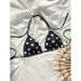 Sexy Halter Bikini Top – Retro Polka Dot Swimwear For Women, Adjustable Ties & Removable Padding, Quick-Dry Polyester_ecoleips.com