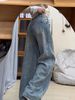 Women's Sparkly Rhinestone Embellished Denim Jeans Fleece Lined Slimming Wide Leg Plus Size Straight Leg Pants_ecoleips.com