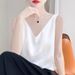 Summer New V-neck Satin Texture Jacquard Camisole Women, Suitable For Pairing Blazer, With A Beautiful Back Design, Thin_ecoleips.com