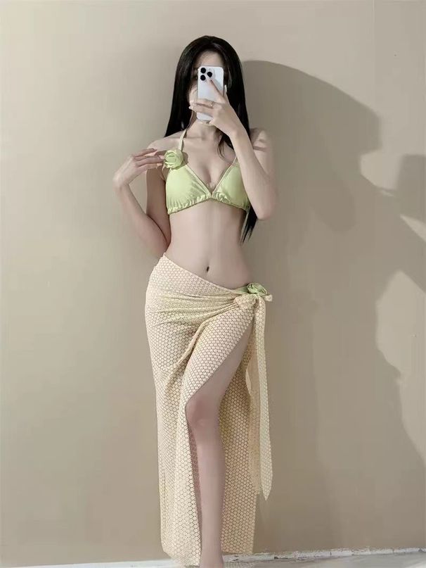 Women's Sexy Slimming Bikini Set High End Swimwear Thai Ginger Yellow Perfect for Beach Hot Spring And Vacation_ecoleips.com