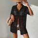 Women's Sexy Knitted Beach Cover-Up Dress - Bikini Swimsuit Cover With Sun Protection, Summer Vacation Wear_ecoleips.com
