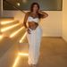 Women's Clothing Spring And Summer New Fashion Sexy Tube Top Vest Solid Color Slim Navel Exposed Lace Up Long Skirt Suit_ecoleips.com