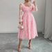 Elegant Plus Size Women's Dress, Solid Color Sexy Evening Gown, Square Neck Long Sleeve Formal Dress For Spring & Fall_ecoleips.com