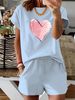 Women’s 2 Piece Outfit Set – Oversized Graphic T-Shirt And Biker Shorts Matching Set, Casual Summer Lounge Tracksuit For Daily Wear-330_ecoleips.com