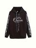 Fashionable Casual Two Piece Set Printed Hooded Long Sleeved Pants For Vacation_ecoleips.com