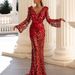 Women's Clothing Dress Bride Female New Wine Red Dress Host Evening Dress Dress_ecoleips.com