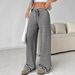 Aria Basics 2026 Spring Autumn European And American Cross-Border Women's New Casual Striped Solid Color Elastic Drawstring_ecoleips.com