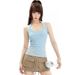 Aria Basics Aria Basics European And American Fashion Modern Retro Rendered Letter Print Halter Vest Backless Sexy Red Top Women's Summer_ecoleips.com