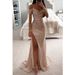 Elegant Black One-Shoulder Long Dress Hostess Style Women's New Fashion Ball Performance Art Exam Annual Meeting Dress_ecoleips.com