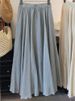 K Pleated Midi Skirt For Women, With A Relaxed And Relaxed A-line Umbrella Skirt And Long Skirt_ecoleips.com