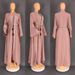 Verve Muslim Abaya Arab Kaftan Plus Size Women's Dress With Flared Long Sleeves 8840_ecoleips.com