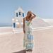 Women's Clothing Fashion Linen Print Sexy Backless Bow Tie Dress_ecoleips.com