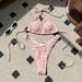 Women's sweet sexy drawstring split swimsuit bikini bikini _ecoleips.com