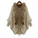 Women's Knitted Cape Cardigan Batwing Sleeve Coat With Fur Collar - Autumn Winter Fashion Outerwear_ecoleips.com