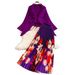 Women's Oversized Tie Waist Batwing Sleeve Pleated Top With High Waisted Printed Skirt Set American Style Loose Fit For Spring/Autumn Summer_ecoleips.com